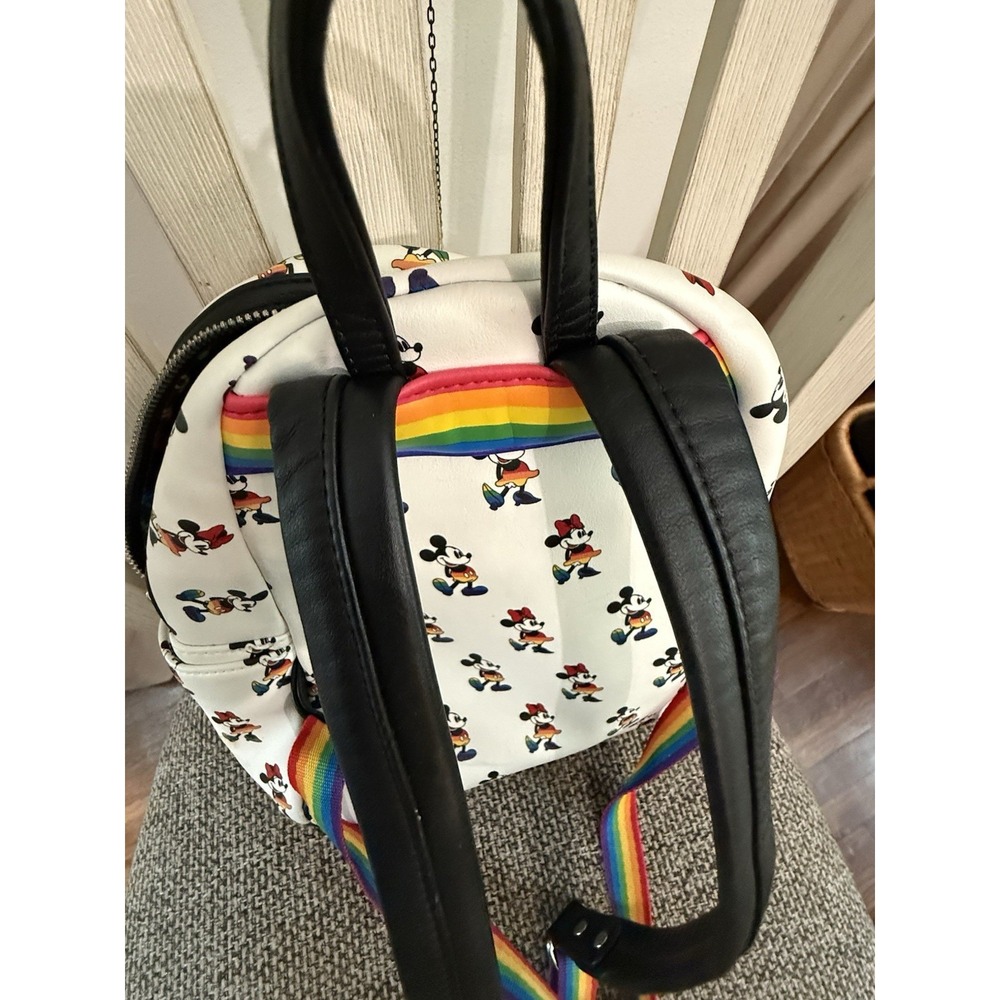 Disney Mickey Minnie Rainbow Pride Loungefly Backpack See Pics - Picture 8 of 12